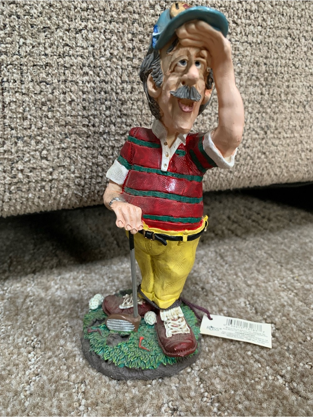 Russ Berrie Colorful Golfer Figurine in Red, Green, Yellow, Blue